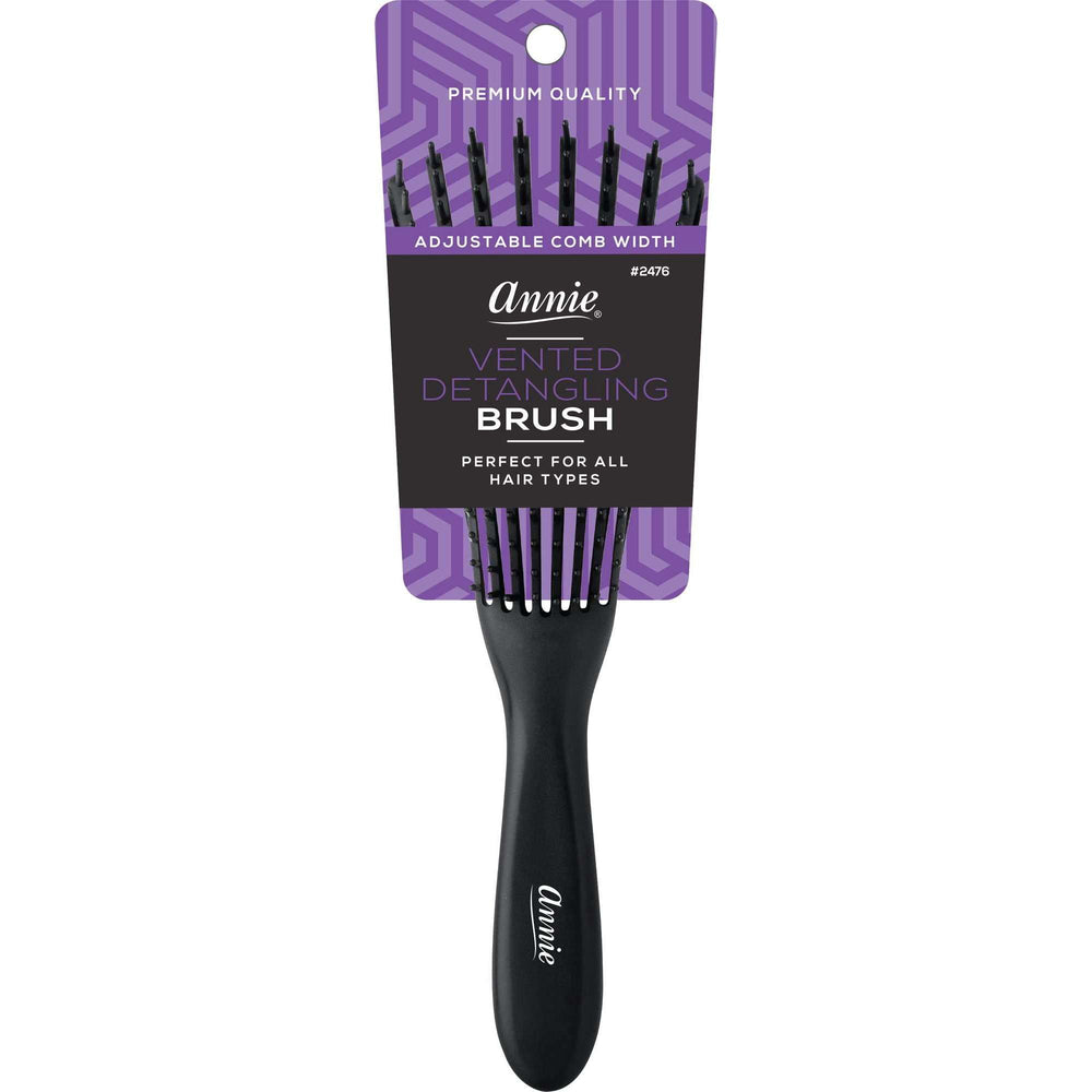 
                  
                    Load image into Gallery viewer, Annie Vented Detangler Brush 8 Row Asst. Color Brushes Annie Black  
                  
                