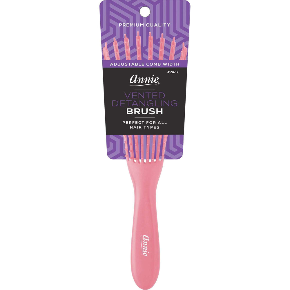 
                  
                    Load image into Gallery viewer, Annie Vented Detangler Brush 8 Row Asst. Color Brushes Annie Soft Pink  
                  
                