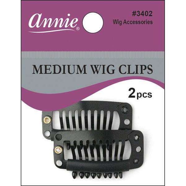 Annie International:Annie Wig Clips Medium 2Ct Black