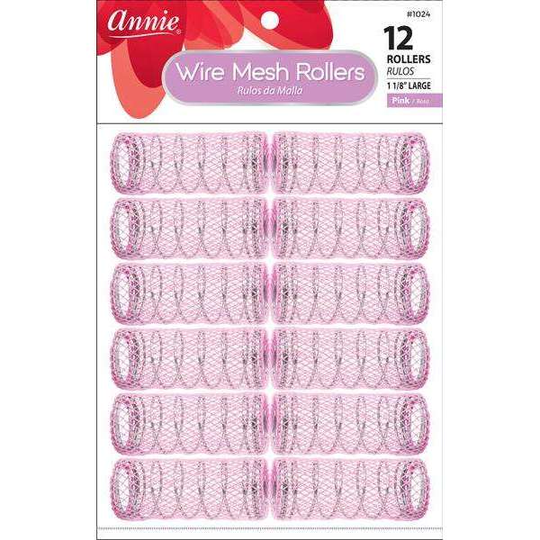 
                  
                    Load image into Gallery viewer, Annie Wire Mesh Rollers Large 12Ct Pink Wire Mesh Rollers Annie   
                  
                