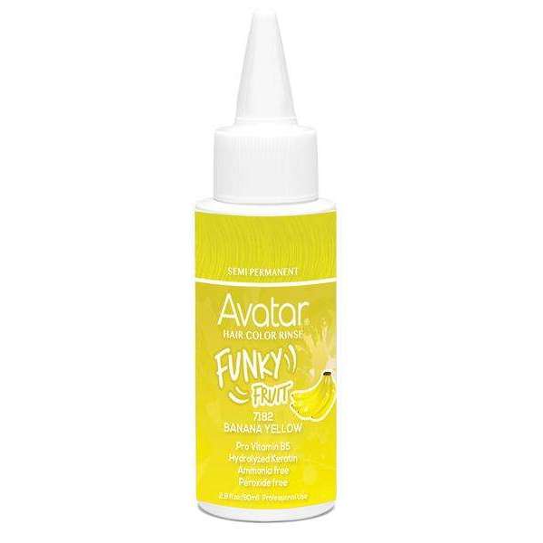 
                  
                    Load image into Gallery viewer, Avatar Funky Fruit Semi-Permanent Hair Color 2.8Oz Asst Colors Hair Color Avatar Banana Yellow  
                  
                