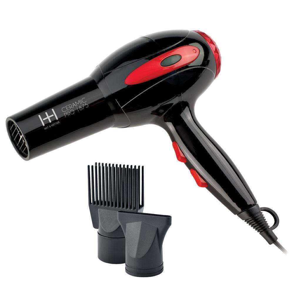 Annie International:Hot & Hotter Ceramic Ionic Hair Dryer, 1 Count, Red & Black