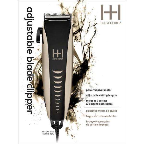Hot & Hotter Adjustable Blade Clipper with Attachments Hair Clipper Hot & Hotter