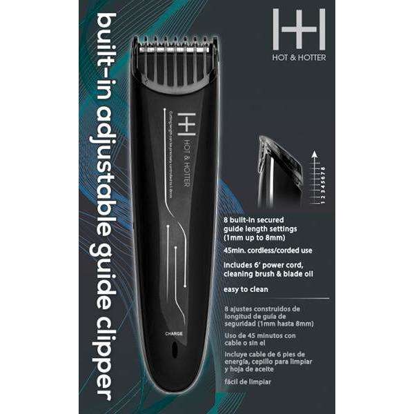 Hot & Hotter Adjustable Guide Rechargeable Clipper Black Hair Clipper Hot & Hotter