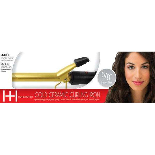 Hot & Hotter Gold Ceramic Electric Curling Iron 5/8 inch