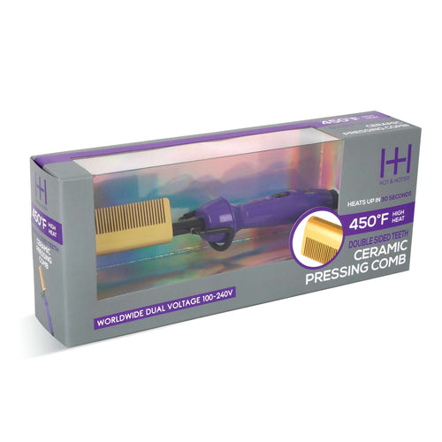 Hot & Hotter Electric Ceramic Pressing Hot Comb Double Teeth