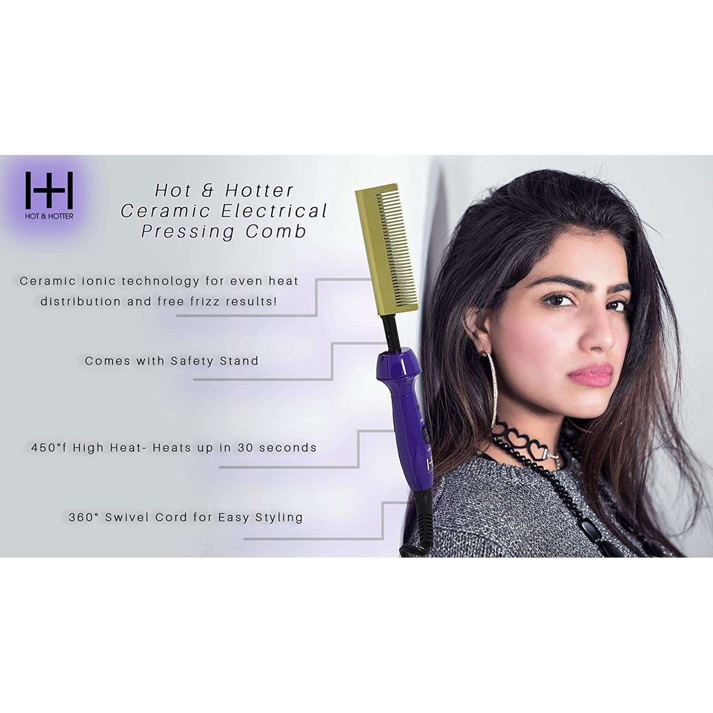 Hot & Hotter Electric Ceramic Pressing Hot Comb Straightening Comb Hot & Hotter