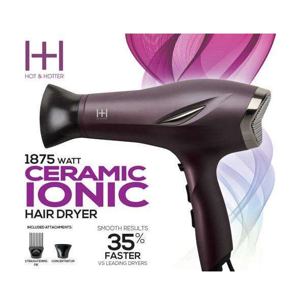 Hot & Hotter 1875 Watt Ceramic Ionic Hair Dryer Hair Dryer Hot & Hotter