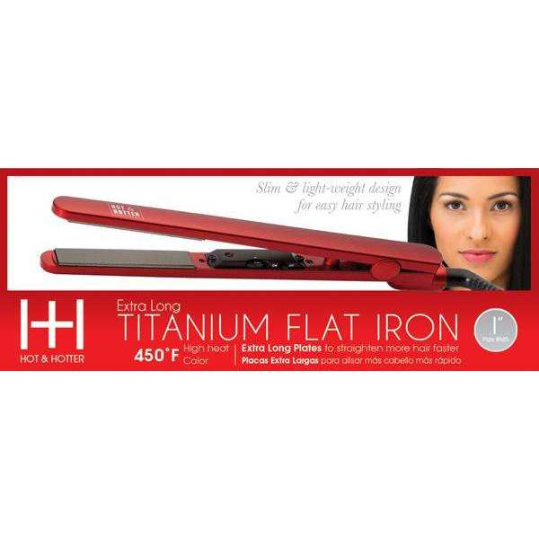 Hot & Hotter Extra Long Titanium Flat Iron 1 Inch Flat Iron Hot & Hotter