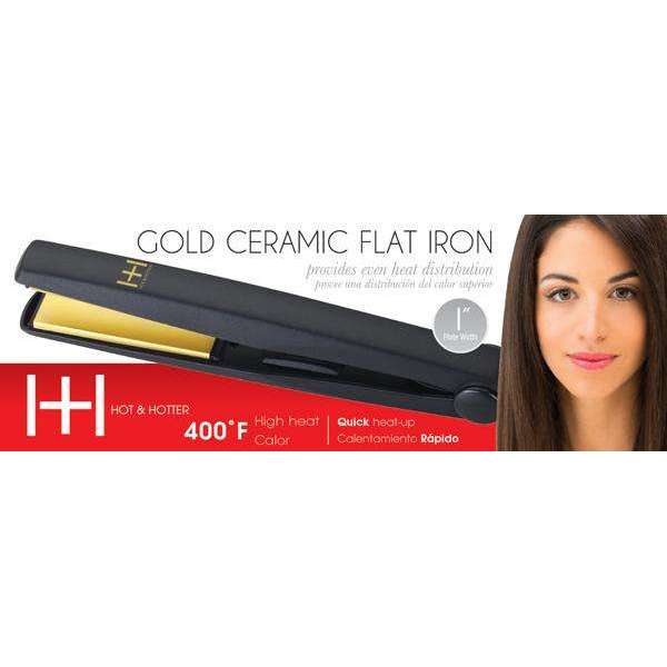 Hot & Hotter Gold Ceramic Electric Flat Iron 1 Inch Flay Iron Hot & Hotter