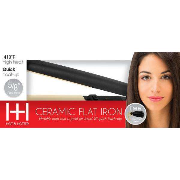 Hot & Hotter Gold Ceramic Flat Iron Mini 5/8 Inch Flay Iron Hot & Hotter