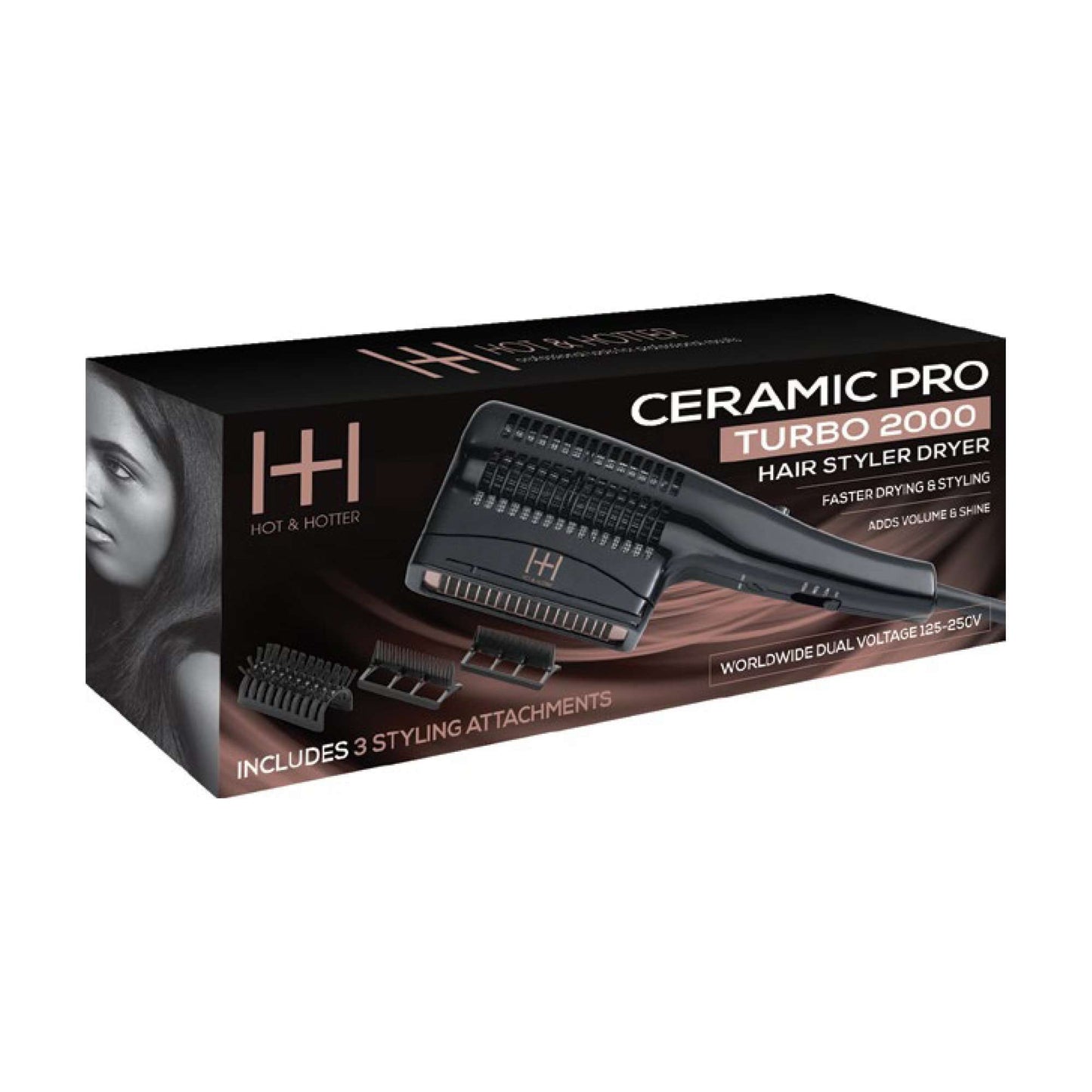 Hot & Hotter Ceramic Pro Turbo Hair Styler Dryer Hair Dryer Hot & Hotter