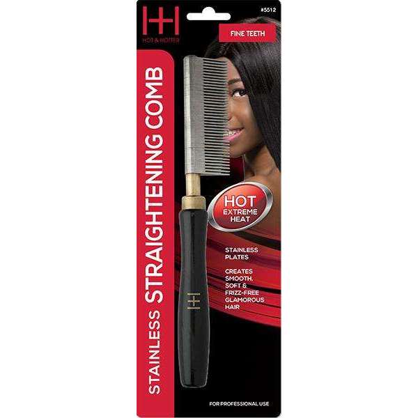 Hot & Hotter Thermal Straighten Comb Fine Teeth Stainless Steel Straightening Comb Hot & Hotter