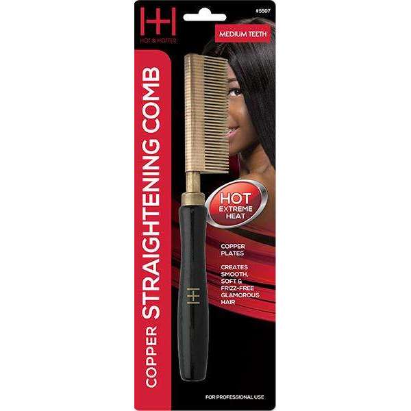 Hot & Hotter Thermal Straighten Comb Medium Teeth Copper Plate Straightening Comb Hot & Hotter