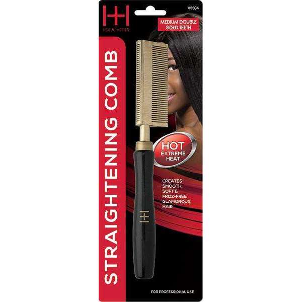 Hot & Hotter Thermal Straighten Comb Medium Teeth Double Sided Straightening Comb Hot & Hotter