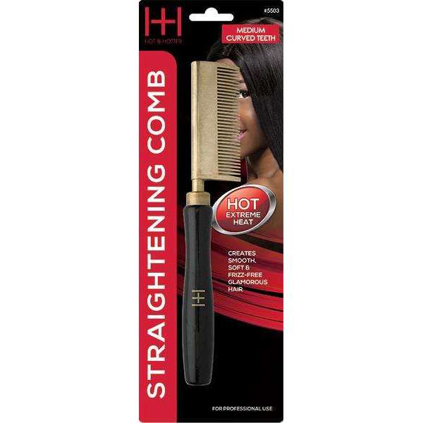 Hot & Hotter Thermal Straightening Comb Medium Teeth Curved Straightening Comb Hot & Hotter