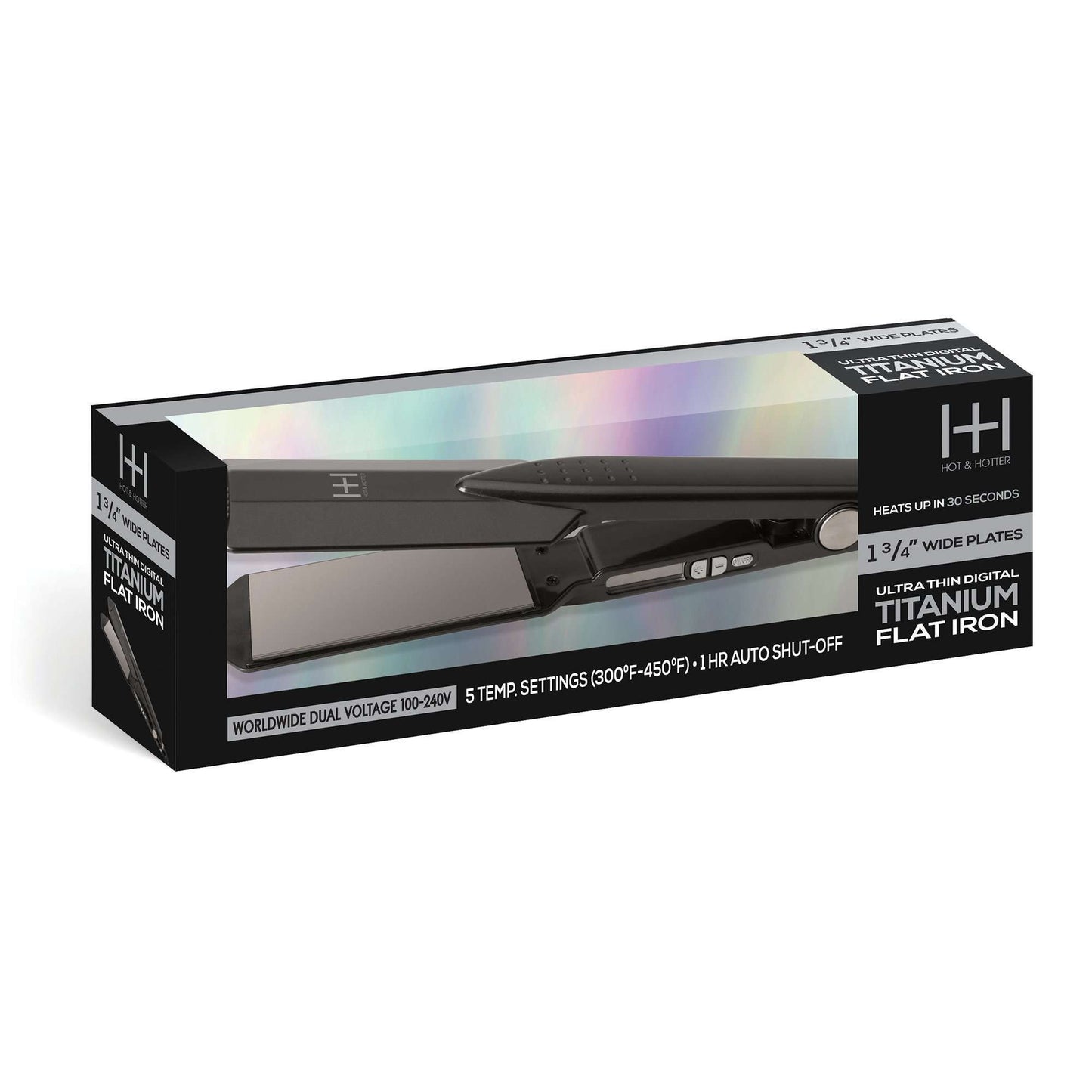 Hot & Hotter Ultra Thin Digital Titanium Flat Iron 1 3/4 Inch Flat Iron Hot & Hotter