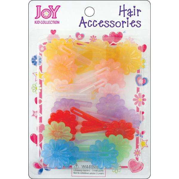 Joy Hair Barrettes 10Ct Rainbow Clear Colors Joy