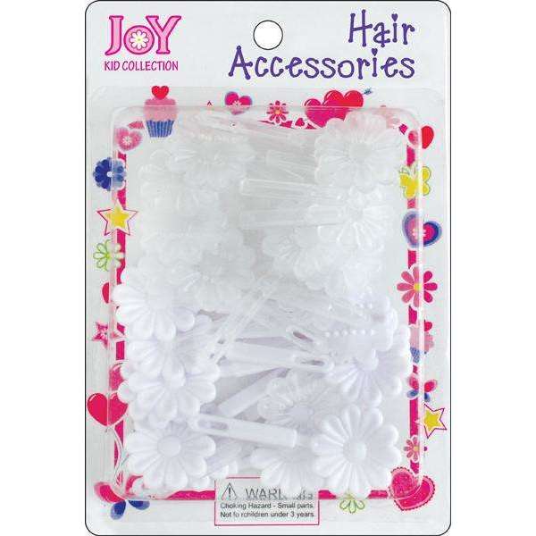 Joy Hair Barrettes 10Ct White and Clear Joy