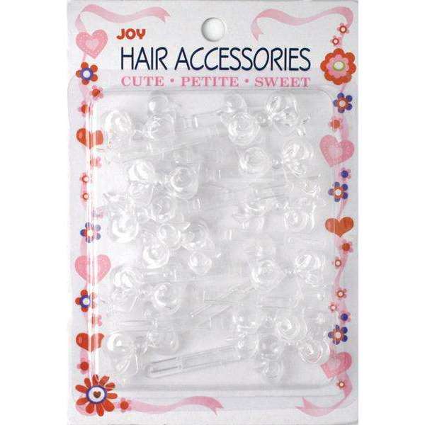 Joy Hair Barrettes 12ct Clear Ribbon II Joy