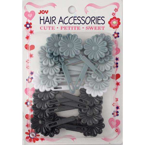 Joy Hair Barrettes Asst Gray Daisy Joy
