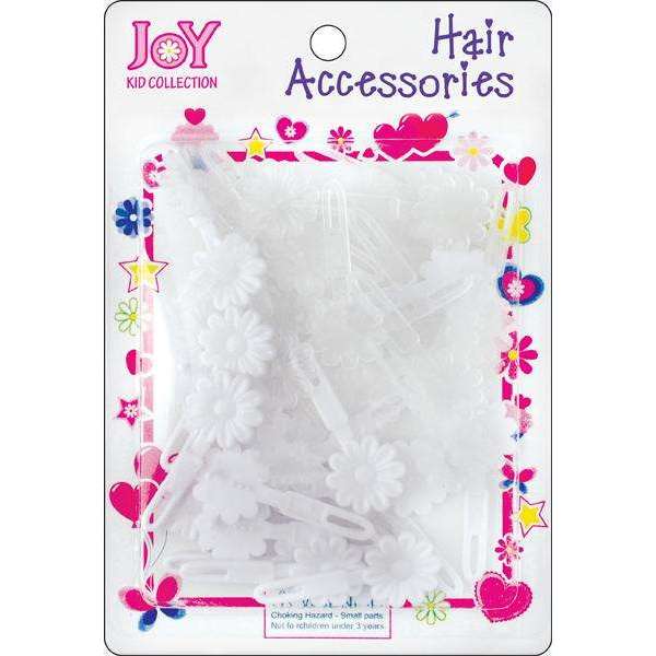 Joy Hair Barrettes White and Clear Petit Daisy Joy