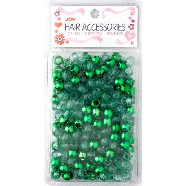Annie International:Joy Large Hair Beads 240ct Green Metallic & Glitter