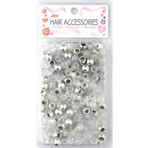 Annie International:Joy Large Hair Beads 240Ct Silver Metallic & Glitter