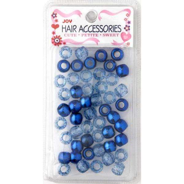 Annie International:Joy Large Hair Beads 50Ct Blue Metallic & Glitter