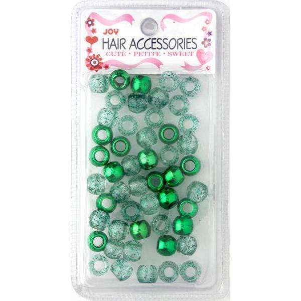 Annie International:Joy Large Hair Beads 50Ct Green Metallic & Glitter