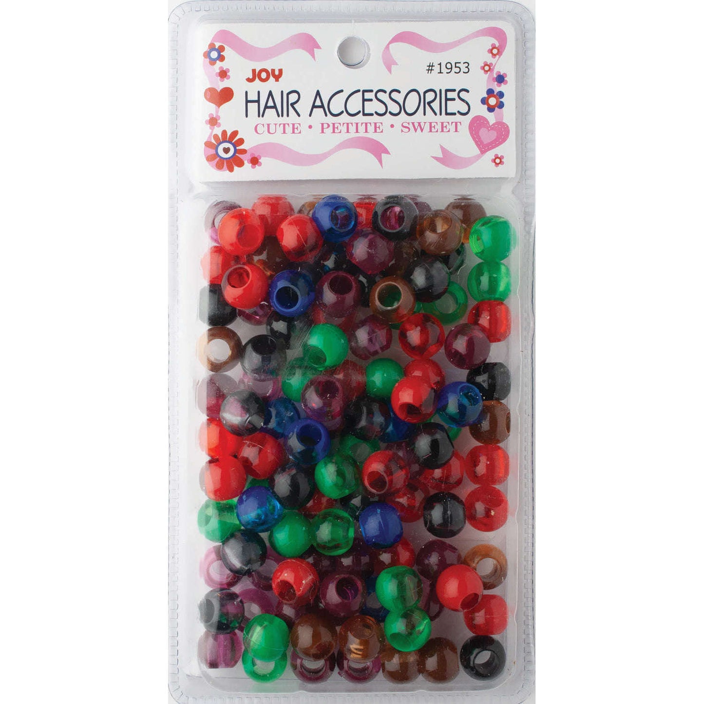Joy Round Plastic Beads XL Two Tone Dark Vivid Assorted Beads Joy