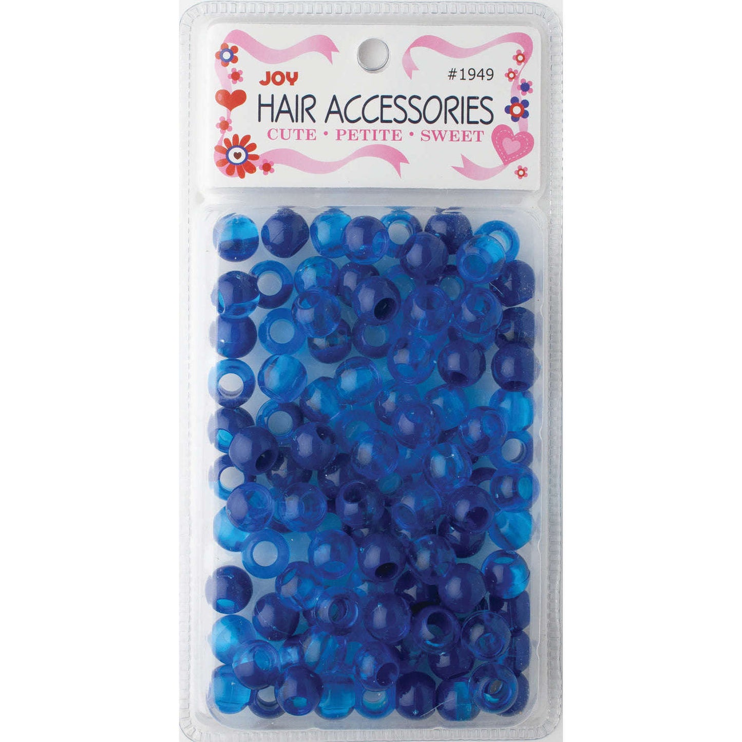 Joy Round Plastic Beads XL Two Tone Dark Vivid Blue Beads Joy