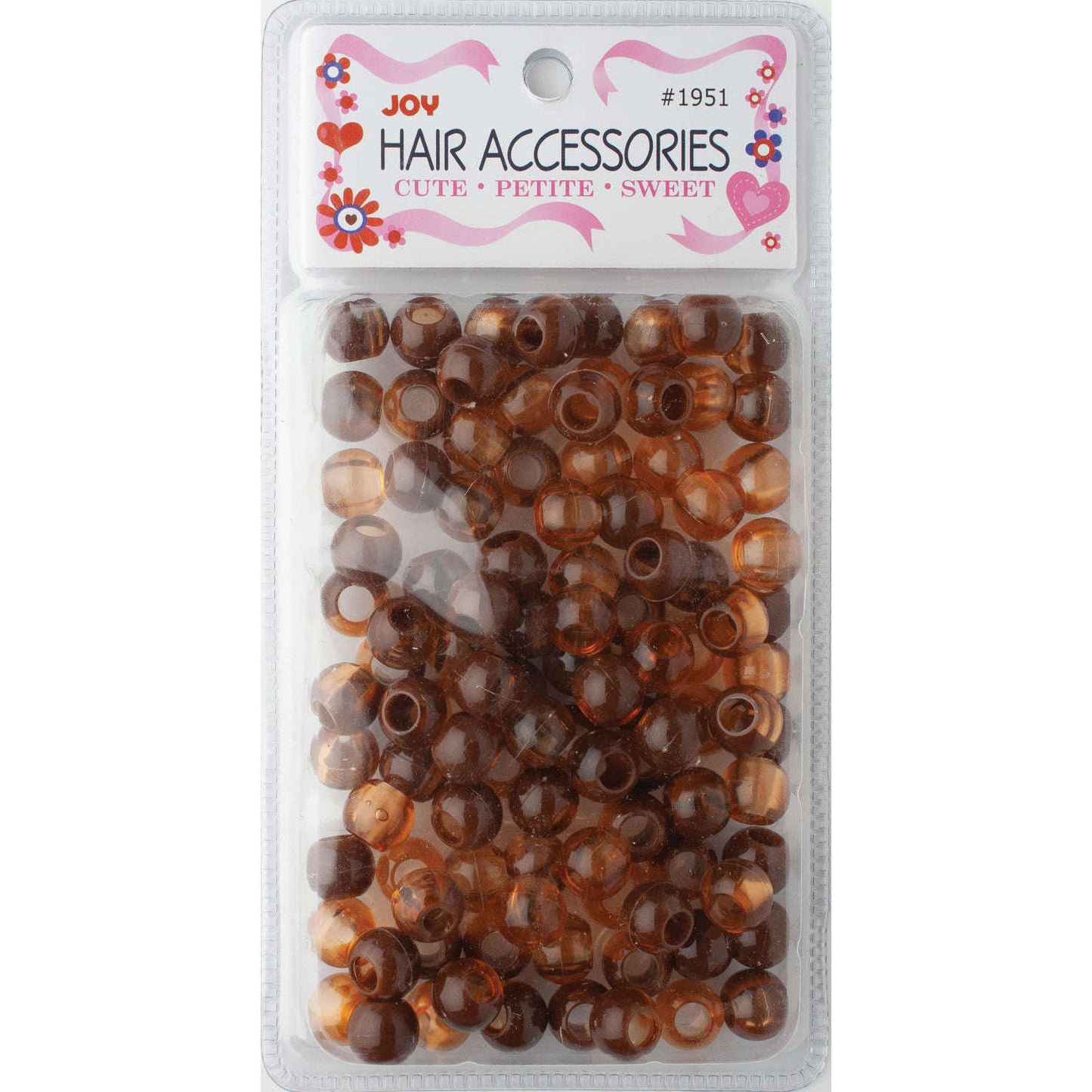 Joy Round Plastic Beads XL Two Tone Dark Vivid Brown Beads Joy