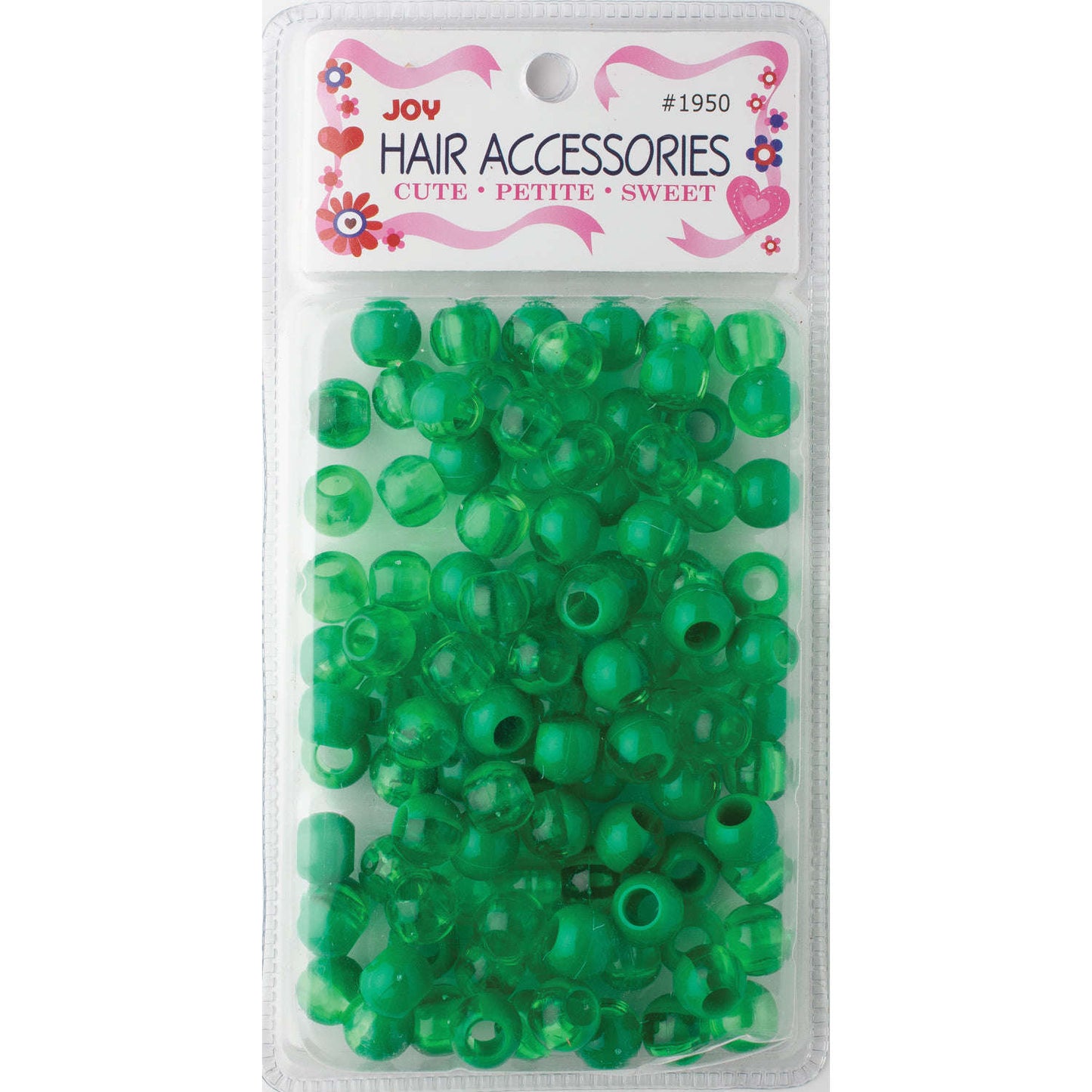 Joy X-Large size beads Trendy Two Tone Dark Vivid Green Beads Joy