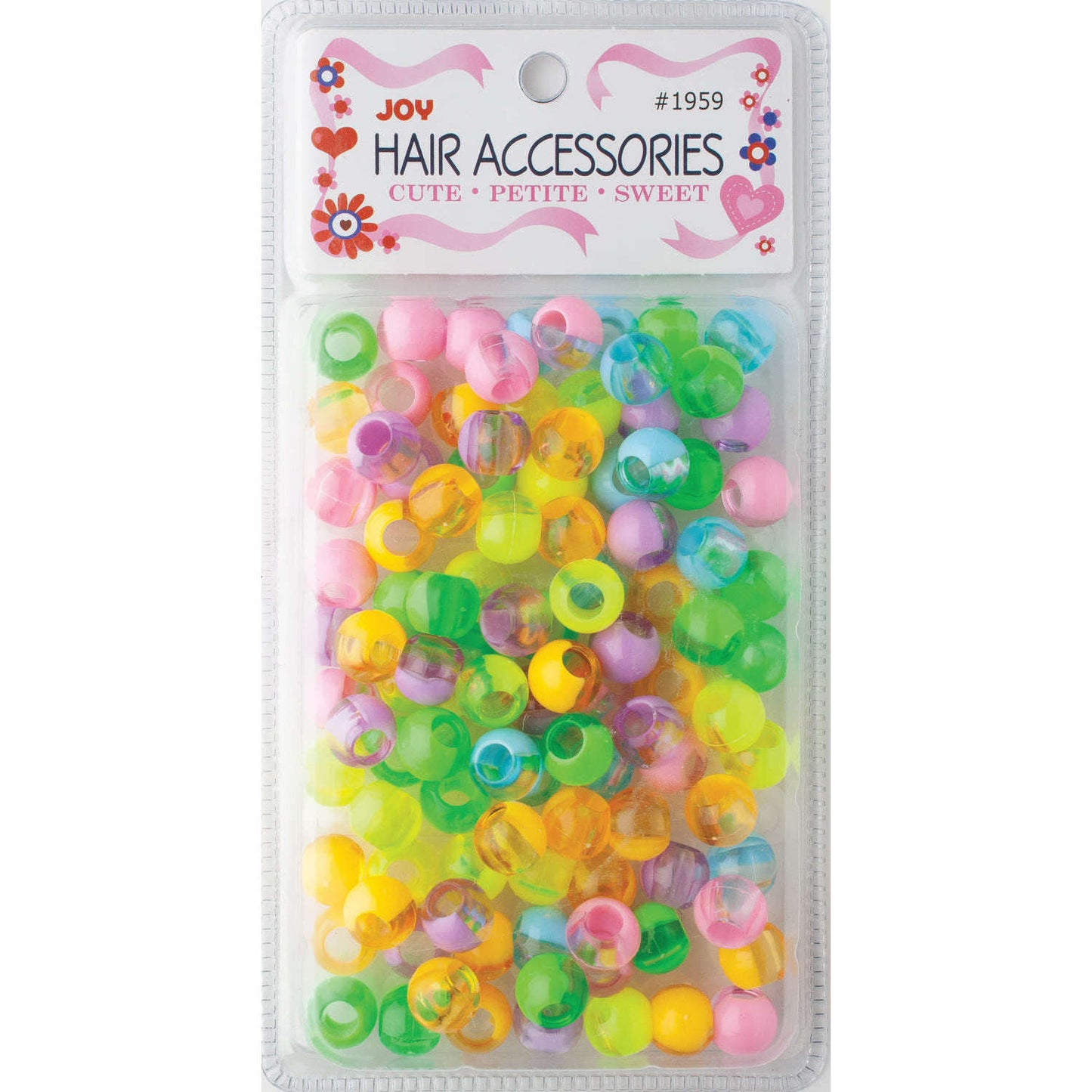 Joy Round Plastic Beads XL Two Tone Pastel Assorted Beads Joy