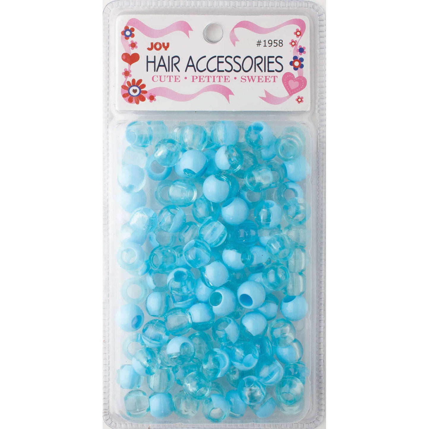 Joy Round Plastic Beads XL Two Tone Pastel Blue Beads Joy