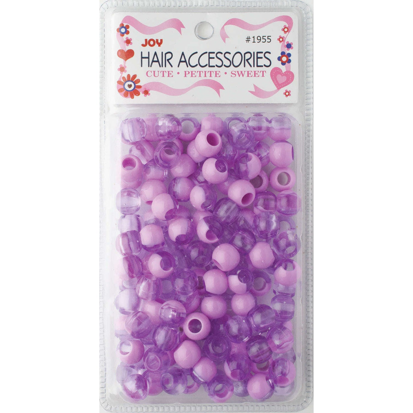 Joy Round Plastic Beads XL Two Tone Pastel Purple Beads Joy