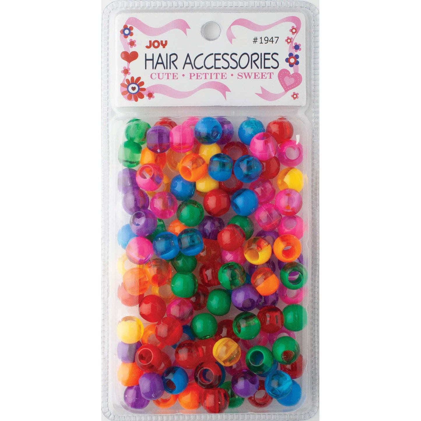 Joy Round Plastic Beads XL Two Tone Vivid Assorted Beads Joy