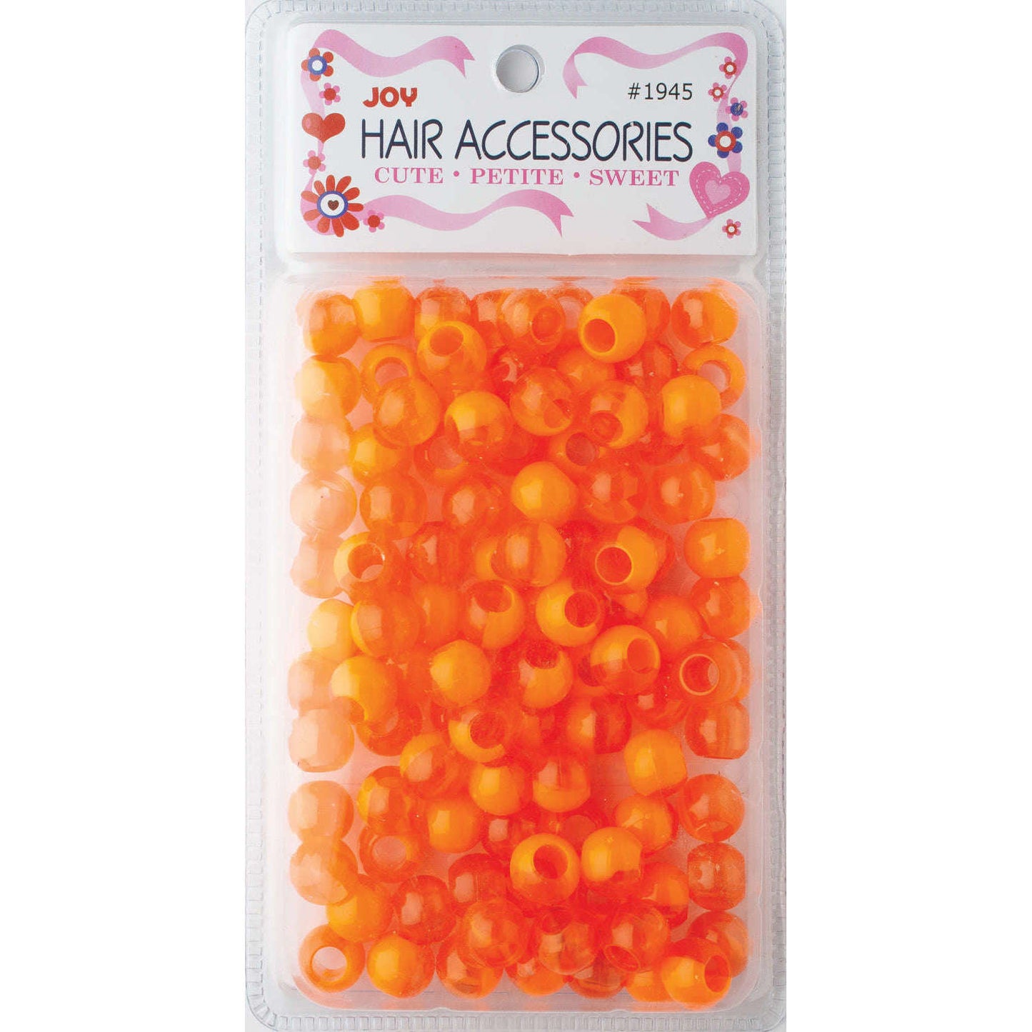Joy Round Plastic Beads XL Two Tone Vivid Orange Beads Joy