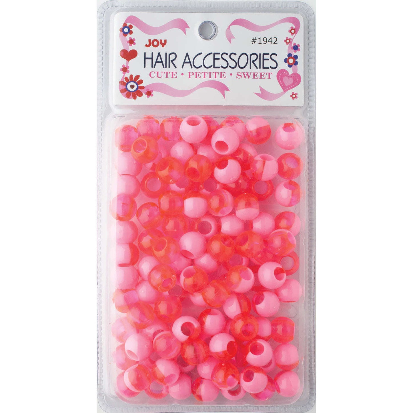Joy Round Plastic Beads XL Two Tone Vivid Pink Beads Joy