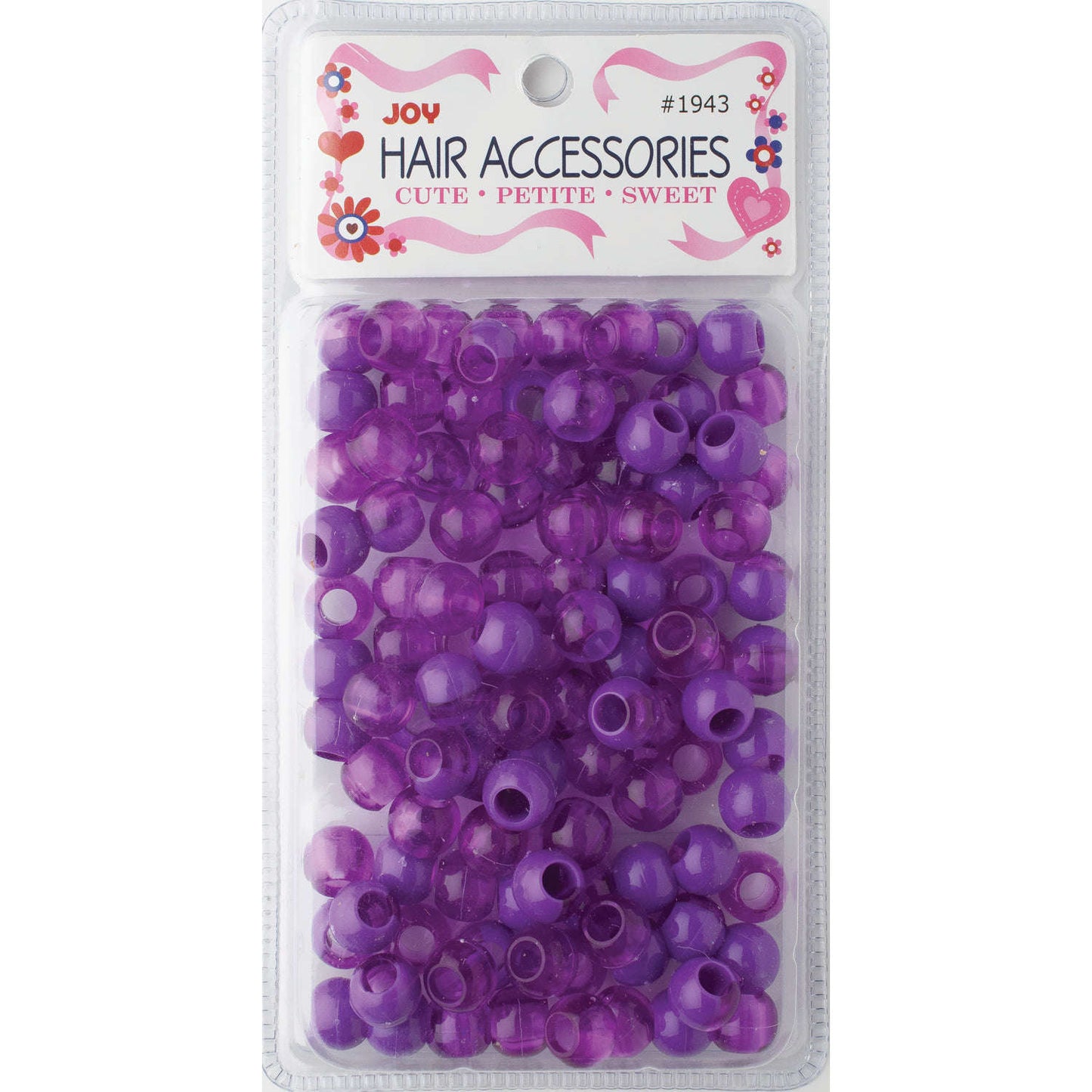 Joy Round Plastic Beads XL Two Tone Vivid Purple Beads Joy