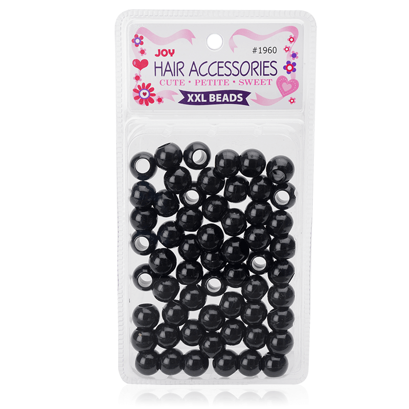 Joy Round Plastic Beads XX-Large Black Beads Joy