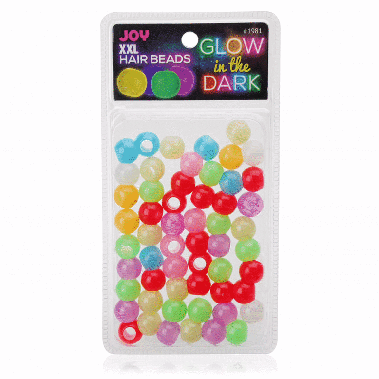 Joy XX-Large Glow In the Dark Hair Beads Asst Color Beads Joy