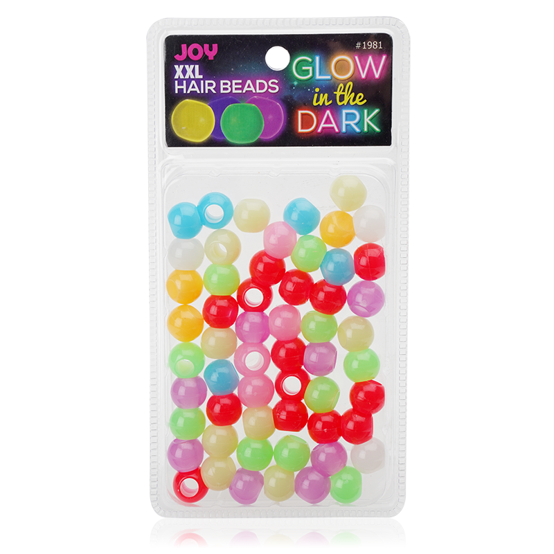 Joy Round Plastic Beads XX-Large Glow in The Dark Assorted