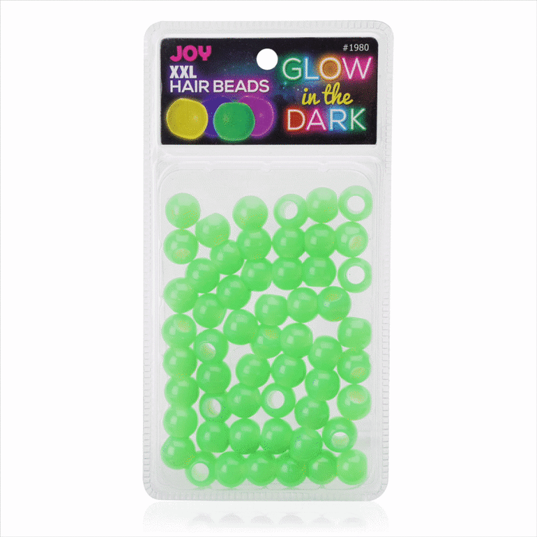 Joy XX-Large Glow In the Dark Hair Beads Green Beads Joy