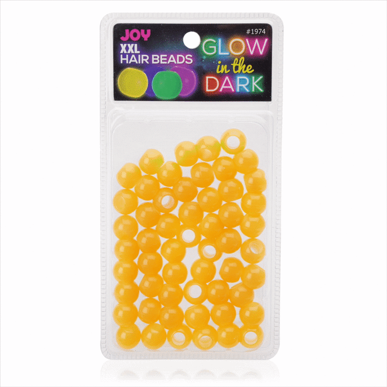 Joy XX-Large Glow In the Dark Hair Beads Orange Beads Joy