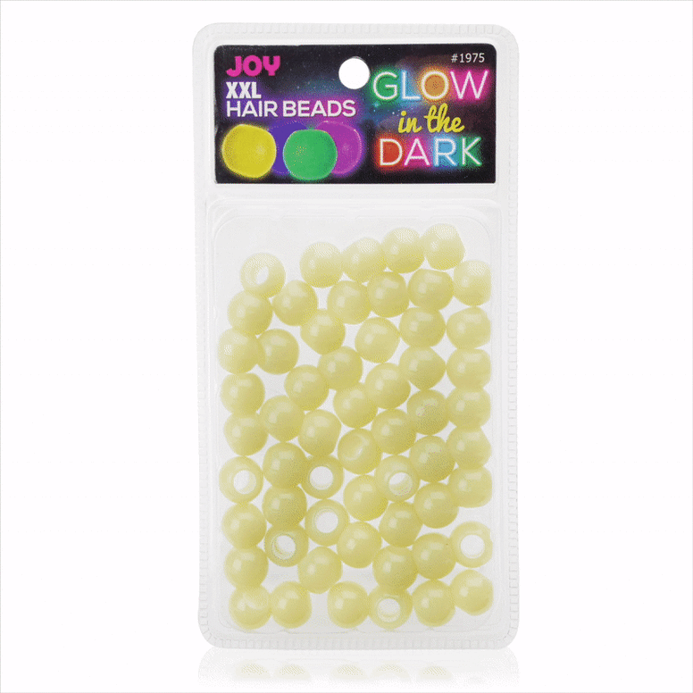 Joy XX-Large Glow In the Dark Hair Beads Yellow Beads Joy