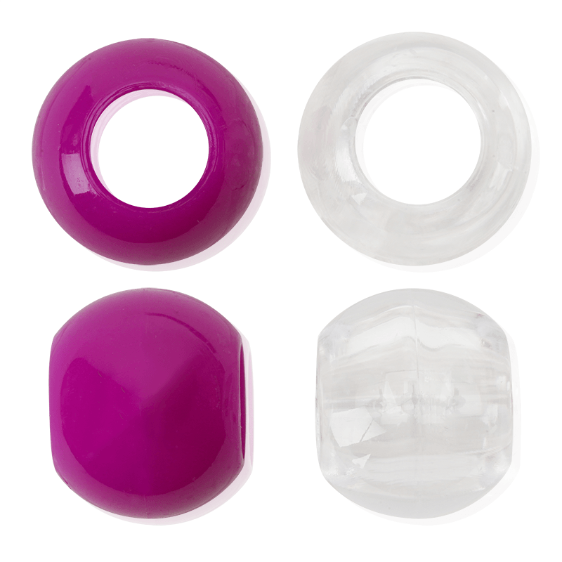Joy Round Plastic Beads Large Size 240 ct Purple Asst Color