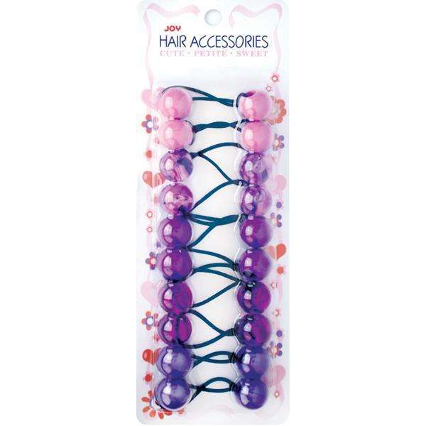 Joy Twin Bead Ponytailers 10ct Asst Purple Ponytailers Joy