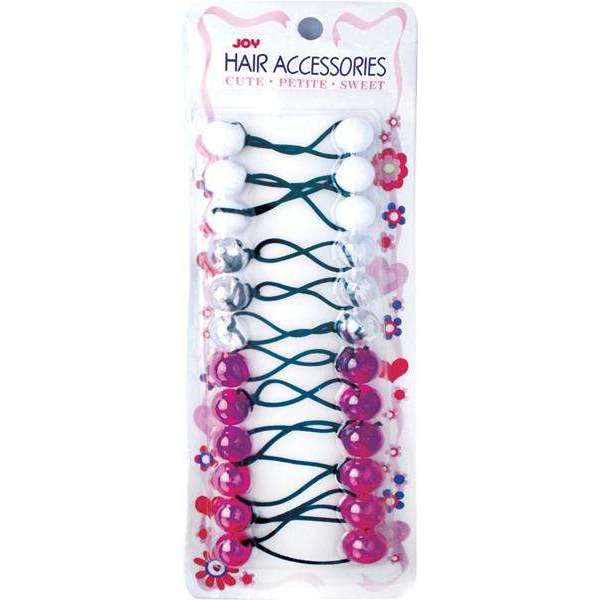 Joy Twin Bead Ponytailers 12ct Asst Ponytailers Joy
